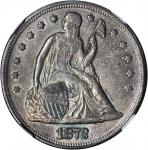 1872 Liberty Seated Silver Dollar. Breen-5491. Misplaced Date. MS-63 (NGC).