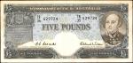AUSTRALIA. Commonwealth Bank of Australia. 5 Pounds, (1954-59). P-31. Very Fine.