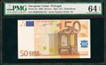 EUROPEAN UNION. Portugal. 50 Euro, 2002. P-4m. PMG Choice Uncirculated 64 EPQ.
