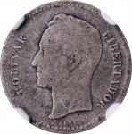 VENEZUELA. 1/2 Bolivar, 1889. Caracas Mint. NGC GOOD-4.