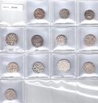 India - Mughal Empire. MUGHAL: Akbar I, 1556-1605, LOT of 12 round silver rupees of the kalima type,