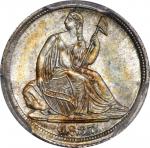 1837 Liberty Seated Half Dime. No Stars. V-1. Large Date. Repunched Date. MS-67 (PCGS). CAC.