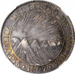 GUATEMALA. Central American Republic. 8 Reales, 1827-NG M. Nueva Guatemala Mint. NGC AU-58.