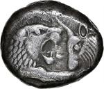 LYDIA. Kroisos, ca. 564/53-550/39 B.C. AR Hemistater (5.15 gms), Sardes Mint. NGC Ch VF, Strike: 5/5