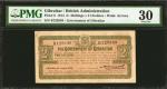 GIBRALTAR. Government of Gibraltar. 2 Shillings, 1914. P-6. PMG Very Fine 30.