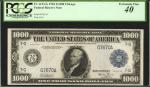 Fr. 1133-G. 1918 $1000 Federal Reserve Note. Chicago. PCGS Currency Extremely Fine 40.