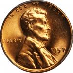 1957-D Lincoln Cent. MS-67 RD (PCGS). CAC.