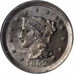 1852 Braided Hair Cent. N-12, 13. Rarity-1. Grellman State-c. MS-64BN (NGC).