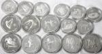 8 X 5000 and 8 X 10000 Won 1988 olympic games Seoul, all silvercoins complete. In capsules. Proof co