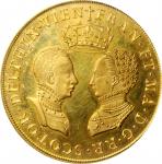 SCOTLAND. Gold Marriage Medal, (1558) (ca. 1860-70). Paris Mint. Mary with Francis II of France. PCG