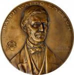 Undated Ralph Waldo Emerson Plaque. Uniface. Cast Bronze. 185 mm. By Victor David Brenner. Smedley-9