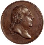 1815-1824年法国波旁王朝复辟纪念章样章一枚，正面为路易十八像，直径：50毫米，PCGS SP63金盾