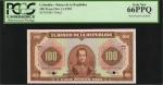 COLOMBIA. Banco de la Republica. 100 Pesos Oro, 1953. P-394p3. Proof. PCGS Currency Gem New 66 PPQ.