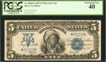 Fr. 280m*. 1899 $5 Silver Certificate Star Note. PCGS Extremely Fine 40.