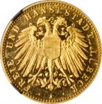 GERMANY. Lubeck. 10 Mark, 1905-A. Berlin Mint. NGC PROOF-65 Ultra Cameo.
