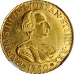 MEXICO. 4 Escudos, 1760-Mo MM. Mexico City Mint. Charles III. NGC AU-58.