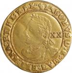 GREAT BRITAIN. Laurel, ND (1623-24). London Mint; mm: lis. James I. PCGS AU-50.