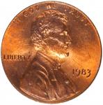1983 Lincoln Cent. FS-801. Doubled Die Reverse. MS-65 RB (PCGS).