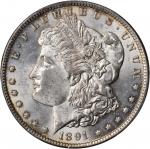 1891-CC Morgan Silver Dollar. VAM-3. Top 100 Variety. Spitting Eagle. MS-63 (PCGS).
