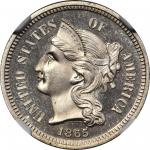 1865 Nickel Three-Cent Piece. Proof-67 Ultra Cameo (NGC).