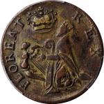 Undated (ca. 1652-1674) St. Patrick Farthing. Martin 1a.3-Ba.22, W-11500. Rarity-6+. Copper. Nothing