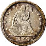 1847-O Liberty Seated Quarter. EF Details--Tooled (PCGS).