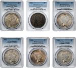 Lot of (6) Morgan and Peace Silver Dollars (PCGS).