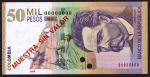 Banco de la Republica Colombia, specimen 50 mil pesos, 1 August 2000, (Pick 449s), perforated, uncir