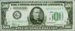 Fr. 2202-G. 1934A $500 Federal Reserve Note.  Chicago. PMG About Uncirculated 55.