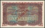 Hong Kong and Shanghai Banking Corporation, $100, Shanghai, 1 September 1923, no serial numbers, pur