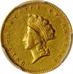 1855-O Gold Dollar. Type II. Winter-2. EF-45 (PCGS).