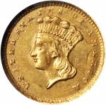 1857-C Gold Dollar. AU-58 (NGC).
