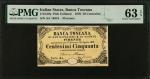 ITALIAN STATES. Banca Toscana. 50 Centesimi, 1870. P-Unlisted. PMG Choice Uncirculated 63 EPQ.