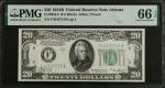 Fr. 2056-F. 1934B $20 Federal Reserve Note. Atlanta. PMG Gem Uncirculated 66 EPQ.