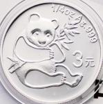 2007年中国熊猫金币发行25周年纪念银币1/4盎司 完未流通