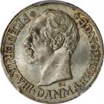 DENMARK. 10 Ore, 1907-VBP GJ. Copenhagen Mint. Frederik VIII. PCGS MS-65.
