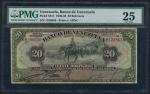 Banco de Venezuela, 20 Bolivares, 1938, 1258656, black on multicolour underprint, scene of vaqueros 