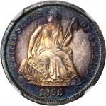 1866 Liberty Seated Dime. Proof-66 Cameo (NGC). CAC.
