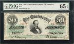 T-57. Confederate Currency. 1863 $50. PMG Gem Uncirculated 65 EPQ.