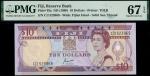 x Reserve Bank of Fiji, 10 dollars, ND (1989), serial number C/2 523969, (Pick 92a, TBB B504a), in P