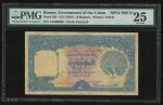 1949年缅甸拾卢比样票，打洞注销，PMG25