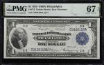 Fr. 715. 1918 $1 Federal Reserve Bank Note. Philadelphia. PMG Superb Gem Uncirculated 67 EPQ.
