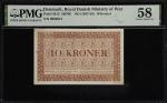 DENMARK. Royal Danish Ministry of War. 10 Kroner, 1947. P-M12. SB706. PMG Choice About Uncirculated 