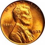 1933 Lincoln Cent. MS-66 RD (PCGS).