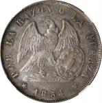 CHILE. Peso, 1854-So. Santiago Mint. NGC AU-58.