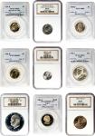 Lot of (9) Certified Modern U.S. Coins.