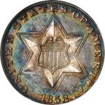 1858 Silver Three-Cent Piece. Proof-66 (NGC).