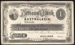 National Bank of Australasia, proof £1, Adelaide, 18-, black and white, maiden and arms top left bla