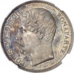 FRANCEIIe République (1848-1852). 5 francs J. J. BARRE, 1ère épreuve, tranche lisse, Flan bruni (PRO