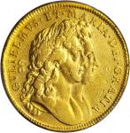GREAT BRITAIN. 2 Guineas, 1694/3. William & Mary (1688-94). NGC EF Details--Repaired Secure Holder.